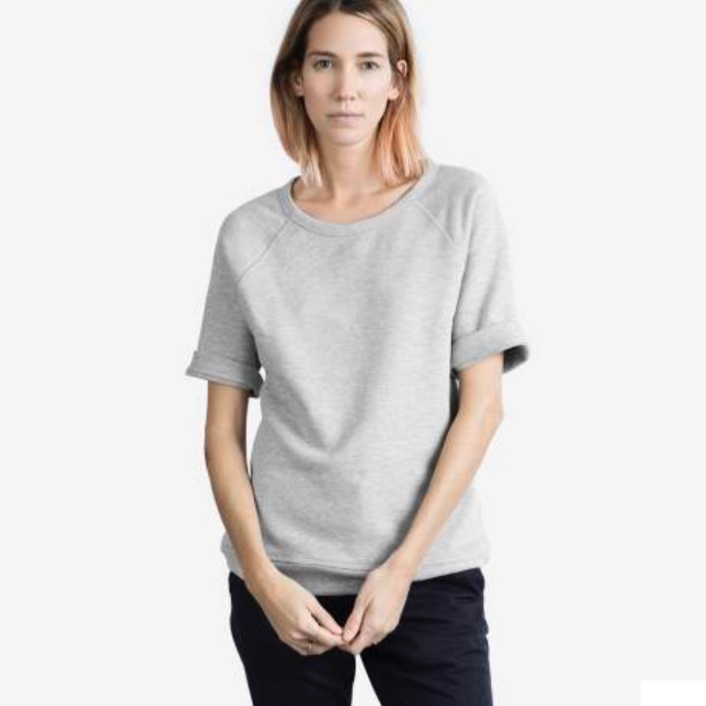 Everlane Short Sleeve Sweatshirt Heathered Gray